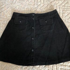 Rampage  NWOT, Mini Corduroy skirt, size 7 black ,buttons down front, pockets